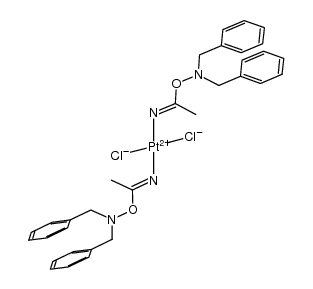 bis((1-((dibenzylamino)oxy)ethylidene)amino)platinum(IV) chloride Structure