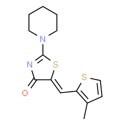 (5Z)-5-[(3-methylthiophen-2-yl)methylidene]-2-(piperidin-1-yl)-1,3-thiazol-4(5H)-one结构式