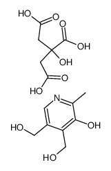 5-hydroxy-3,4-bis(hydroxymethyl)-6-methylpyridinium dihydrogen citrate structure