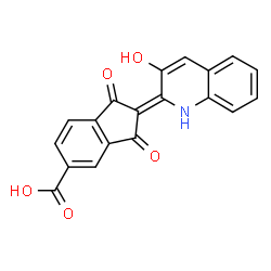 2-(3-hydroxy-2(1H)-quinolylidene)-1,3-dioxoindan-5-carboxylic acid结构式