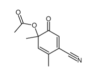 Acetic acid 4-cyano-1,3-dimethyl-6-oxo-2,4-cyclohexadienyl ester Structure