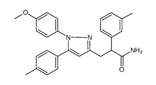 3-[1-(4-methoxy-phenyl)-5-p-tolyl-1H-pyrazol-3-yl]-2-m-tolyl-propionamide Structure