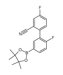 4,2'-difluoro-5'-(4,4,5,5-tetramethyl-[1,3,2]dioxaborolan-2-yl)-biphenyl-2-carbonitrile结构式