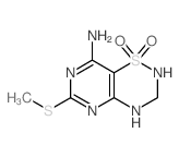 8-Amino-6-methylthio-3,4-dihydro-1,2H-pyrimido-1,2,4-(4,5-e)thiadiazine 1,1-dioxide structure