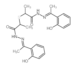 N-[1-(6-oxo-1-cyclohexa-2,4-dienylidene)ethyl]-2-[1-[[1-(6-oxo-1-cyclohexa-2,4-dienylidene)ethylamino]carbamoyl]ethylsulfanyl]propanehydrazide结构式