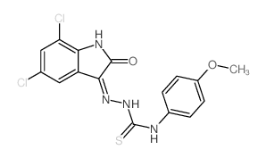 3-(4-methoxyphenyl)-1-[(2-oxoindol-3-yl)amino]thiourea结构式