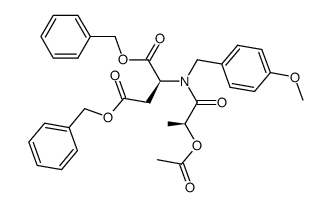 dibenzyl (L)-N-(p-methoxybenzyl)-N-[(2S)-acetoxypropionyl]aspartate结构式