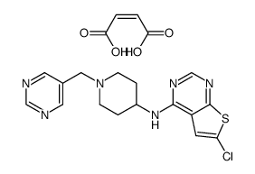 6-Chloro-N-(1-((pyrimidin-5-yl)methyl)piperidin-4-yl)thieno[2,3-d]pyrimidin-4-amine, Monomaleate结构式