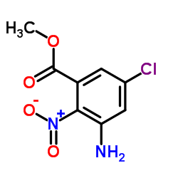 Methyl 3-amino-5-chloro-2-nitrobenzoate结构式