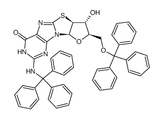 N2,5'-O-ditrityl-8,2'-anhydro-8-mercapto-9-β-arabinofuranosylguanine Structure