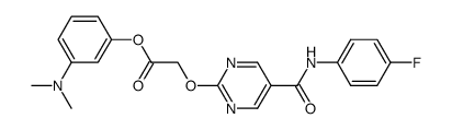 [5-(4-Fluorophenylcarbamoyl)pyrimidin-2-yloxy]acetic acid 3-dimethylamino-phenyl ester结构式