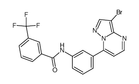 N-(3-(3-溴吡唑并[1,5-a]嘧啶-7-基)苯基)-3-(三氟甲基)苯甲酰胺结构式