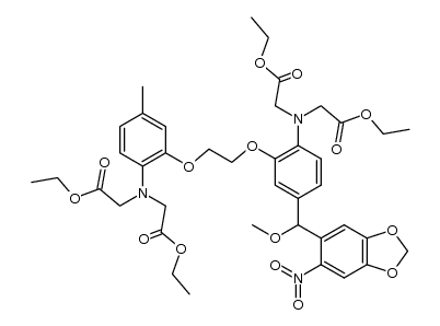 diethyl 2,2'-((2-(2-(2-(bis(2-ethoxy-2-oxoethyl)amino)-5-(methoxy(6-nitrobenzo[d][1,3]dioxol-5-yl)methyl)phenoxy)ethoxy)-4-methylphenyl)azanediyl)diacetate结构式