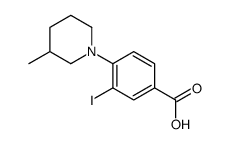 3-碘-4-(3-甲基哌啶-1-基)苯甲酸结构式