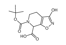 6-(tert-butoxycarbonyl)-3-hydroxy-4,5,6,7-tetrahydroisoxazolo[5,4-c]pyridine-7-carboxylic acid结构式