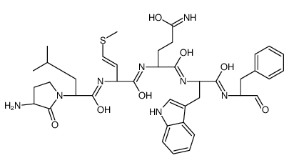 (2S)-2-[[(Z,2S)-2-[[(2S)-2-[(3R)-3-amino-2-oxopyrrolidin-1-yl]-4-methylpentanoyl]amino]-4-methylsulfanylbut-3-enoyl]amino]-N-[(2S)-3-(1H-indol-3-yl)-1-oxo-1-[[(2S)-1-oxo-3-phenylpropan-2-yl]amino]propan-2-yl]pentanediamide Structure