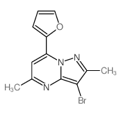 3-溴-7-(呋喃-2-基)-2,5-二甲基吡唑并[1,5-a]嘧啶结构式