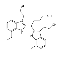 2,2'-(2,2'-(4-hydroxybutane-1,1-diyl)bis(7-ethyl-1H-indole-3,2-diyl))diethanol Structure