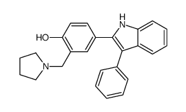 4-(3-phenyl-1H-indol-2-yl)-2-(pyrrolidin-1-ylmethyl)phenol Structure