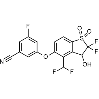 3-((4-(二氟甲基)-2,2-二氟-3-羟基-1,1-二氧化-2,3-二氢苯并[b]噻吩-5-基)氧基)-5-氟苄腈结构式