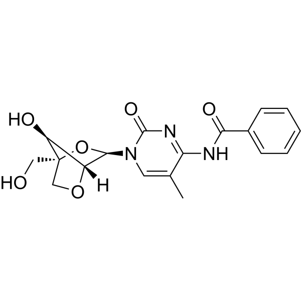 N4-Benzoyl-5-methyl-2’-O,4’-C-methylenecytidine结构式