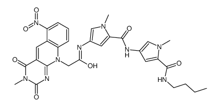 N-[5-(butylcarbamoyl)-1-methylpyrrol-3-yl]-1-methyl-4-[[2-(3-methyl-6-nitro-2,4-dioxopyrimido[4,5-b]quinolin-10-yl)acetyl]amino]pyrrole-2-carboxamide Structure