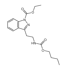 ethyl 3-(2-((butoxycarbonyl)amino)ethyl)-1H-indazole-1-carboxylate结构式