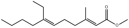 (2E,6E)-7-Ethyl-3-methyl-2,6-undecadienoic acid methyl ester structure