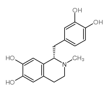 (S)-1-[(3,4-dihydroxyphenyl)methyl]-1,2,3,4-tetrahydro-2-methylisoquinoline-6,7-diol结构式