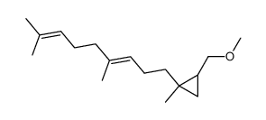 1-((E)-4,8-Dimethyl-nona-3,7-dienyl)-2-methoxymethyl-1-methyl-cyclopropane Structure