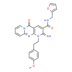 N-(furan-2-ylmethyl)-2-imino-1-[2-(4-methoxyphenyl)ethyl]-5-oxo-1,5-dihydro-2H-dipyrido[1,2-a:2',3'-d]pyrimidine-3-carboxamide结构式