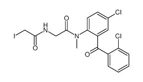 4-chloro-2-(o-chlorobenzoyl)-N-methyl-Nα-(iodoacetyl)glycinanilide结构式