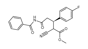 (R)-5-benzoylamino-2-cyano-3-(4-fluorophenyl)-5-oxopentanoic acid methyl ester结构式