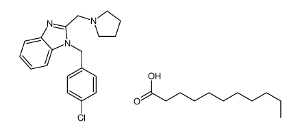 undecanoic acid, compound with 1-[(4-chlorophenyl)methyl]-2-(pyrrolidin-1-ylmethyl)-1H-benzimidazole (1:1)结构式