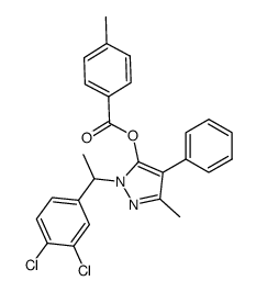 5-(4-Methylbenzoyloxy)-3-methyl-4-phenyl-1-(α-methyl-3,4-dichlorobenzyl)-pyrazole结构式