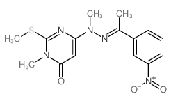 4(3H)-Pyrimidinone,3-methyl-6-[1-methyl-2-[1-(3-nitrophenyl)ethylidene]hydrazinyl]-2-(methylthio)- structure