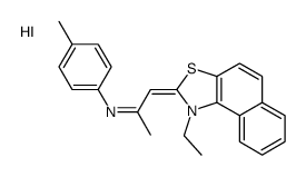 N-[(E)-1-(1-ethylbenzo[e][1,3]benzothiazol-1-ium-2-yl)prop-1-en-2-yl]-4-methylaniline,iodide Structure