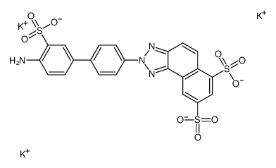 tripotassium,2-[4-(4-amino-3-sulfonatophenyl)phenyl]benzo[e]benzotriazole-6,8-disulfonate Structure