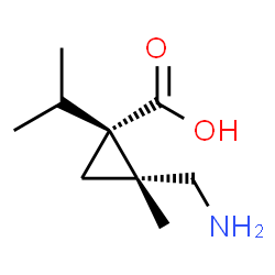 Cyclopropanecarboxylic acid, 2-(aminomethyl)-2-methyl-1-(1-methylethyl)-, (1R,2R)-rel- (9CI)结构式