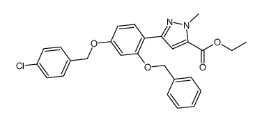 ethyl 3-(4-(4-chlorobenzyloxy)-2-(benzyloxy)phenyl)-1-methyl-1H-pyrazole-5- carboxylate Structure