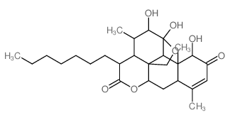 Picras-3-ene-2,16-dione,11,20-epoxy-15-heptyl-1,11,12-trihydroxy-, (1b,11b,12a,15b)- (9CI)结构式