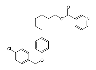 3-Pyridinecarboxylic acid, 6-(4-((4-chlorophenyl)methoxy)phenyl)hexyl ester structure