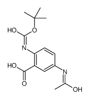 5-Acetamido-2-({[(2-methyl-2-propanyl)oxy]carbonyl}amino)benzoic acid Structure