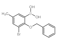 2-Benzyloxy-3-bromo-5-methylphenylboronic acid(contains varying amounts of Anhydride) structure