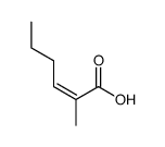 (Z)-2-methyl-2-hexenoic acid Structure