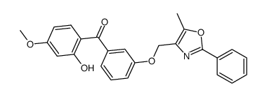 (2-hydroxy-4-methoxyphenyl){3-[(5-methyl-2-phenyl-1,3-oxazol-4-yl)methoxy]phenyl}methanone结构式