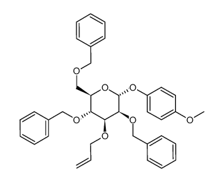 p-methoxyphenyl 3-O-allyl-2,4,6-tri-O-benzyl-α-D-mannopyranoside结构式