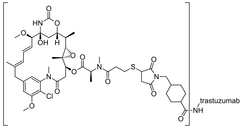 曲妥珠单抗-美坦新偶联物结构式