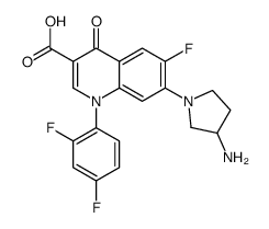 7-(3-aminopyrrolidin-1-yl)-1-(2,4-difluorophenyl)-6-fluoro-4-oxoquinoline-3-carboxylic acid Structure