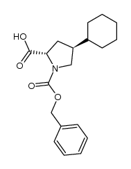 (2S,4S)-1-((benzyloxy)carbonyl)-4-cyclohexylpyrrolidine-2-carboxylic acid Structure